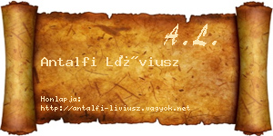 Antalfi Líviusz névjegykártya